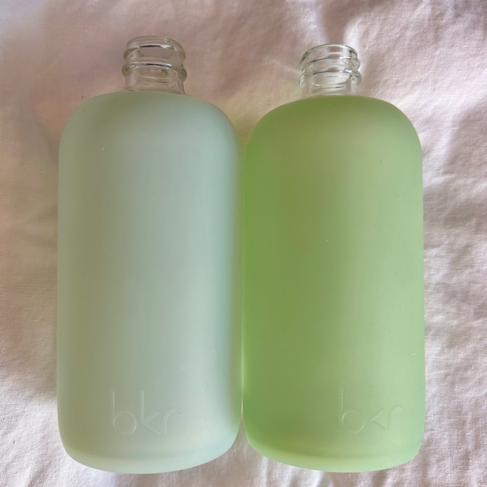 bkr  Glass Bottles - Light Green and Green Haven and Detox 500ml